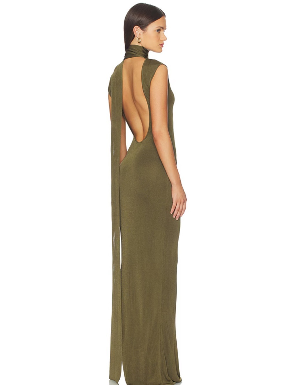 SRG Dianne Scarf Wrap Gown in Pine Green